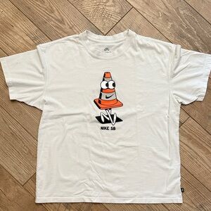 Nike SB White Tee with Orange Cone Graphic Skate t/shirt